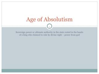 Age of Absolutism