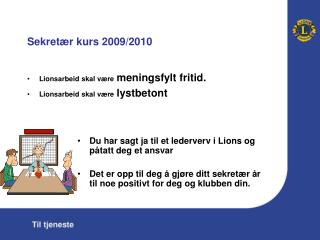 Sekretær kurs 2009/2010