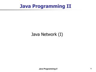 Java Programming II