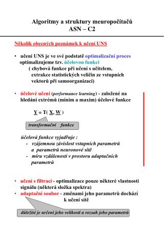 Algoritmy a struktury meuropočítačů ASN – C2