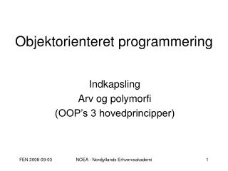 Objektorienteret programmering