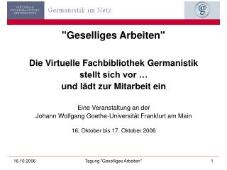 &quot;Geselliges Arbeiten&quot;