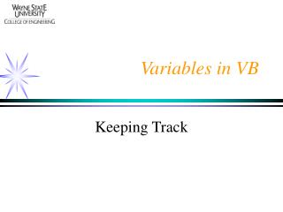 Variables in VB