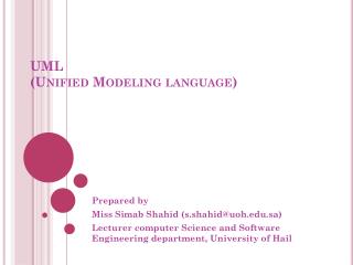 UML (Unified Modeling language)