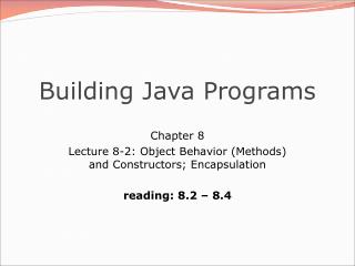 Building Java Programs