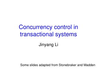 Concurrency control in transactional systems