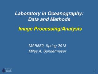 Laboratory in Oceanography: Data and Methods