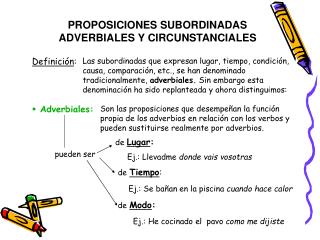 PROPOSICIONES SUBORDINADAS ADVERBIALES Y CIRCUNSTANCIALES