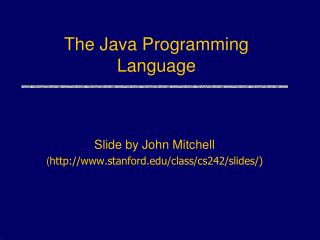 The Java Programming Language