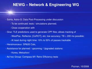 NEWG – Network &amp; Engineering WG