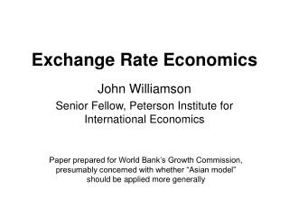 Exchange Rate Economics