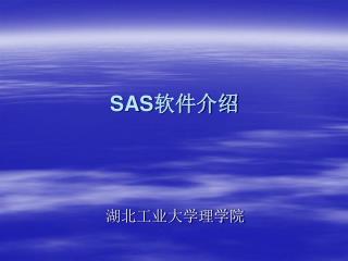 SAS 软件介绍