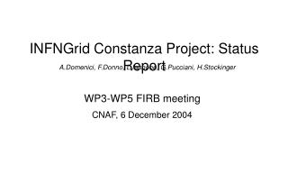 INFNGrid Constanza Project: Status Report