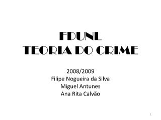 FDUNL TEORIA DO CRIME