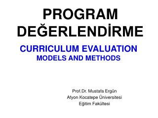 PROGRAM DEĞERLENDİRME