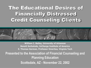 The Educational Desires of Financially Distressed Credit Counseling Clients