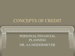 CONCEPTS OF CREDIT