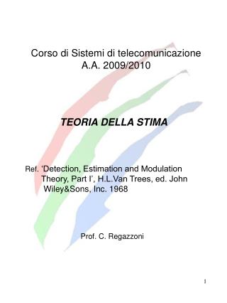 Corso di Sistemi di telecomunicazione A.A. 2009/2010