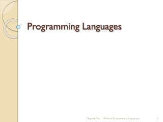 Programming Languages