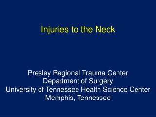 Injuries to the Neck