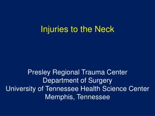 Injuries to the Neck