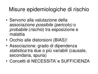 Misure epidemiologiche di rischio