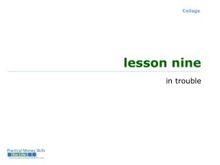 lesson nine