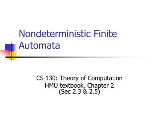 Nondeterministic Finite Automata