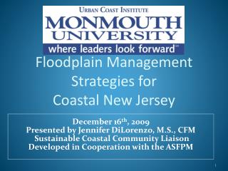 Floodplain Management Strategies for Coastal New Jersey