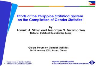 Efforts of the Philippine Statistical System on the Compilation of Gender Statistics