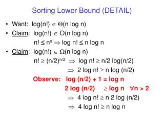 Sorting Lower Bound (DETAIL)