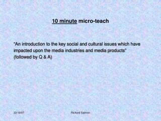 10 minute micro-teach