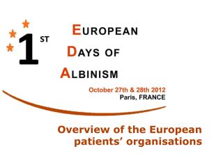 Overview of the European patients’ organisations