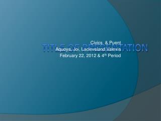 Title of Presentation