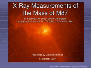 X-Ray Measurements of the Mass of M87