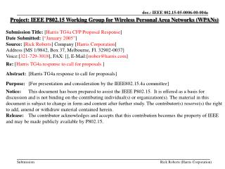 Project: IEEE P802.15 Working Group for Wireless Personal Area Networks (WPANs)