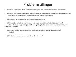 Problemstillinger