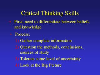 Critical Thinking Skills