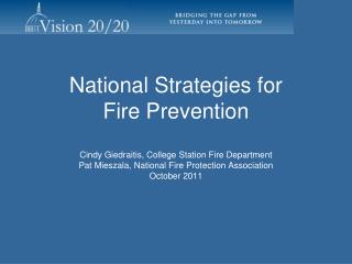 National Strategies for Fire Prevention