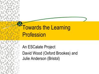 Towards the Learning Profession