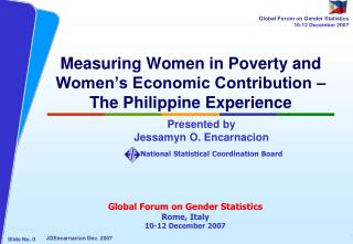 Measuring Women in Poverty and Women’s Economic Contribution – The Philippine Experience