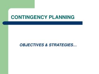 CONTINGENCY PLANNING