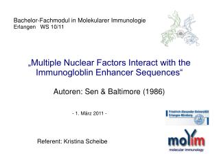 Bachelor-Fachmodul in Molekularer Immunologie Erlangen WS 10/11