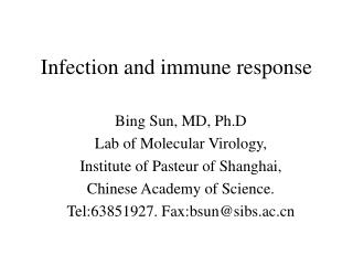 Infection and immune response