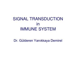 SIGNAL TRANSDUCTION in IMMUNE SYSTEM