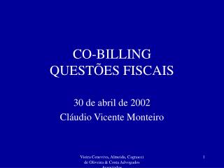 CO-BILLING QUESTÕES FISCAIS