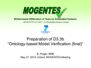 Preparation of D3.3b “Ontology-based Model Verification (final)”