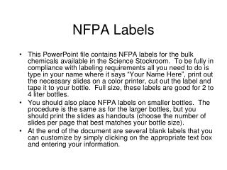 NFPA Labels
