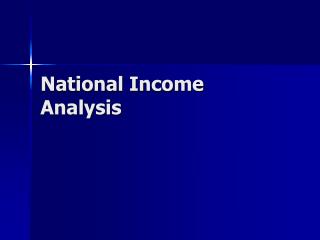 National Income Analysis