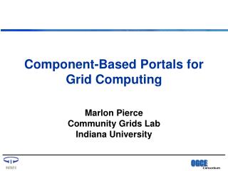 Component-Based Portals for Grid Computing